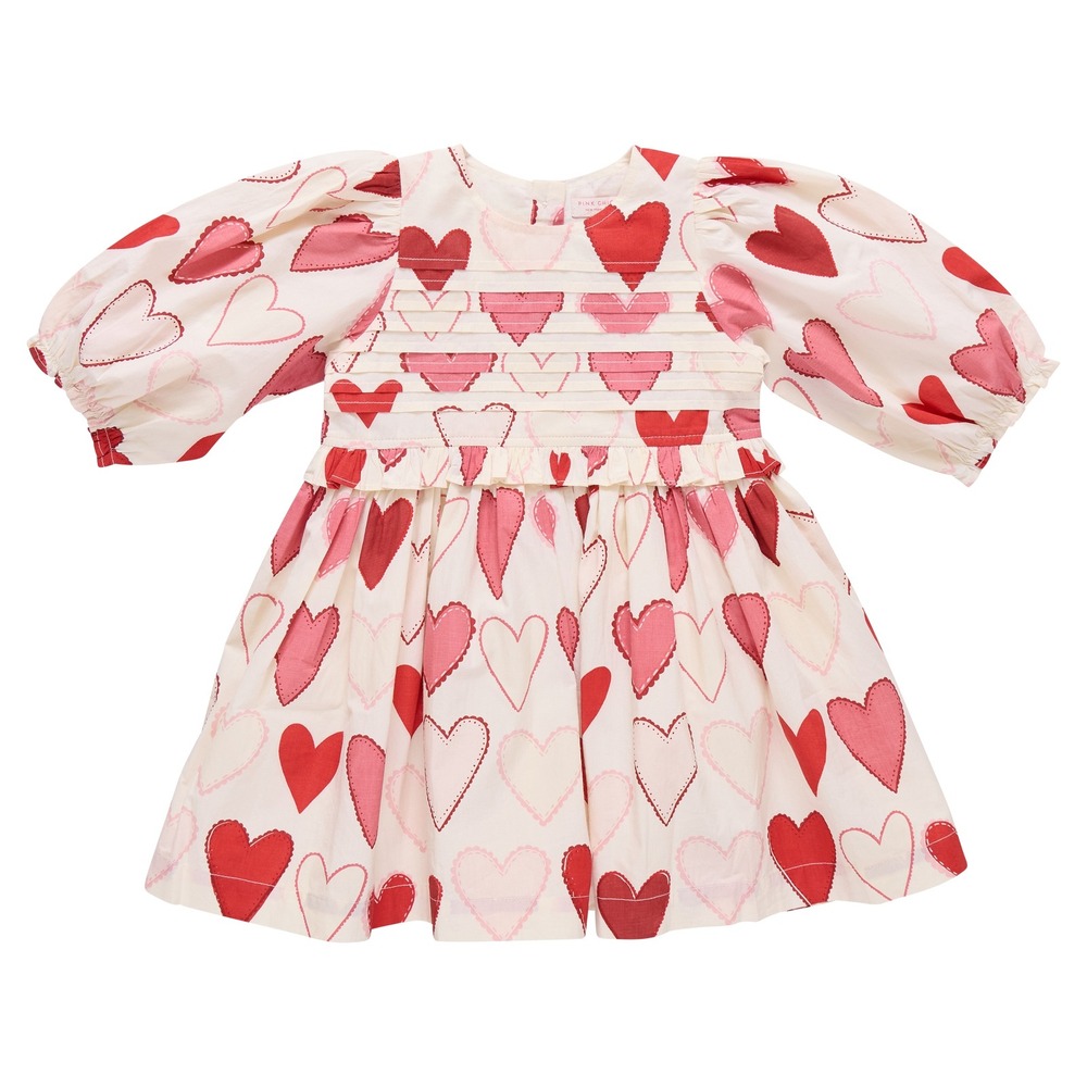 Pink Chicken Renee Dress Gradient Hearts Red Pink 7Y New With Tags‎